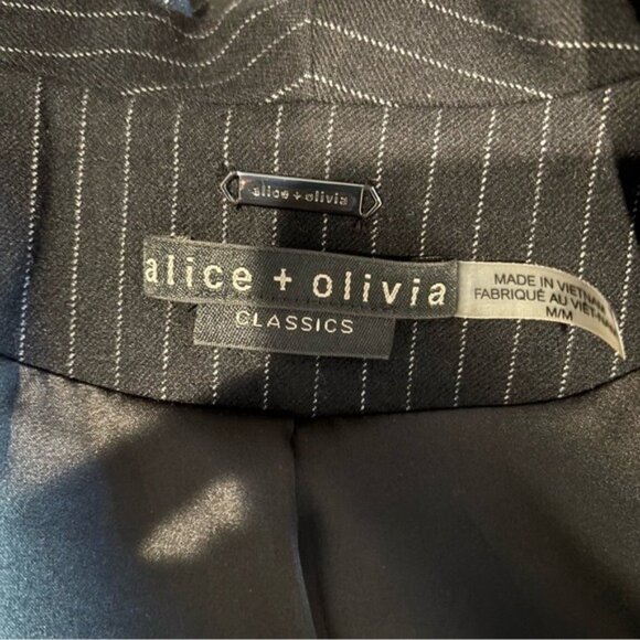 Alice + Olivia Size Medium Kylie Pinstripe Shawl Collar Blazer - Picture 7 of 7